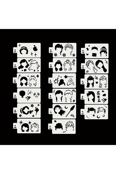 Choice WHITE 17 Painting Templates for Body Painting, Hollow Templates for Ho...