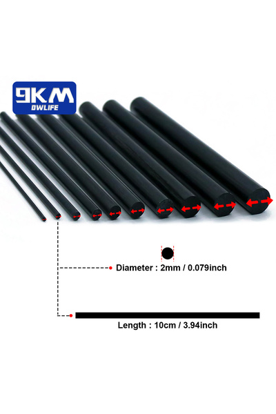 Choice 3Pcs 2mm X 10cm 3Pcs Fishing Rod Repair Kit Carbon Fiber Sticks Pole B...