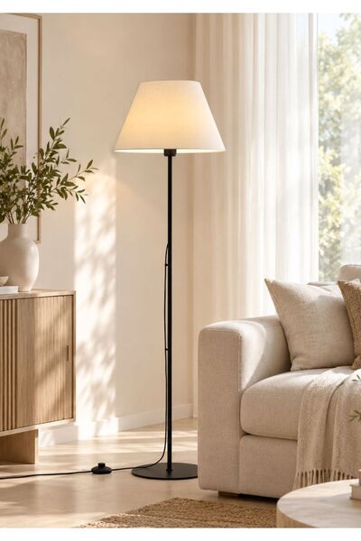 HOMİNG Mono Metal Lambader Ekru Krem Başlık 241801