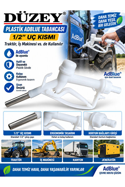 DÜZEY POMPA PLASTİK AKARYAKIT TABANCASI 3/4'' (ADBLUE TABANCASI-MAZOT TABANCA...