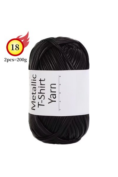Choice 18 Black 200g Shiny Metallic Cloth Yarn, Hand-Knitted DIY Materials, C...