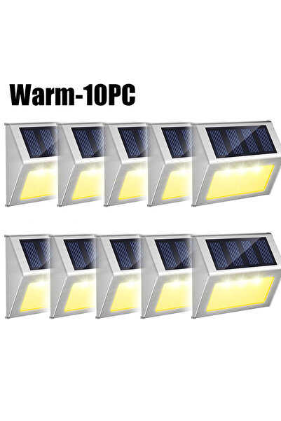 Choice10 Warm-10PCS Solar Staircase Stainless Steel 3LED Ladder Light, Outdoo...