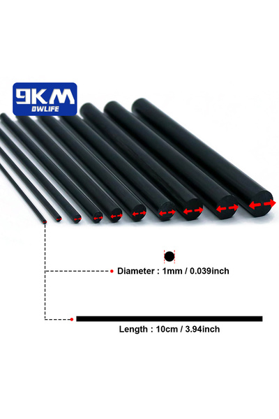 Choice 3Pcs 1mm X 10cm 3Pcs Fishing Rod Repair Kit Carbon Fiber Sticks Pole B...