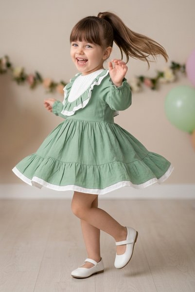 Baby Animals Baby Girl Kids Birthday Party Wedding Dress Lined Children's Clo...