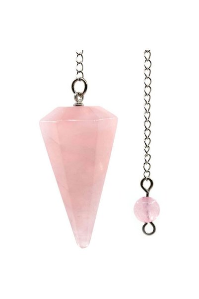 Choice Pink Crystal Natural Stone Quartz Agates Pendant Reiki Healing Cone Am...