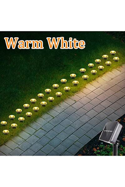 Choice 30LEDS Warm White Solar LED Garden Pathway Light 15/30LEDS 8 Modes Out...