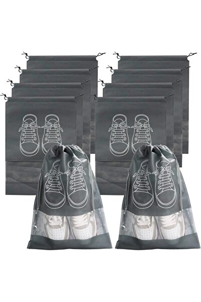 Choice 27x36cm gray 10pcs Shoes Storage Organizer Bags Non-woven Travel Porta...