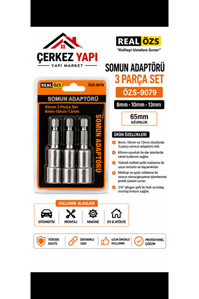 Genel Markalar Somun Adaptörü – 3 Parça Set