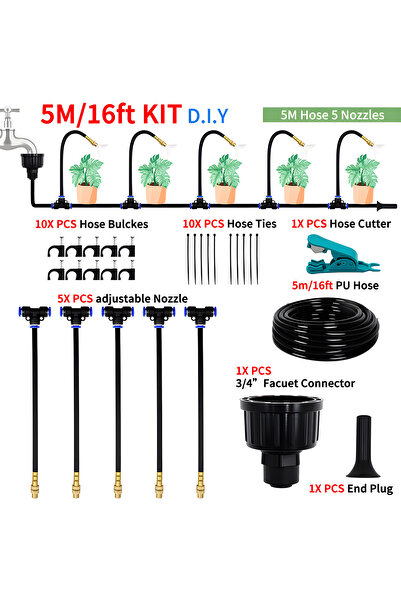 choice2 DIY 5M DIY Free Bending Universal Spray Kit For Greenhouse Garden Flo...