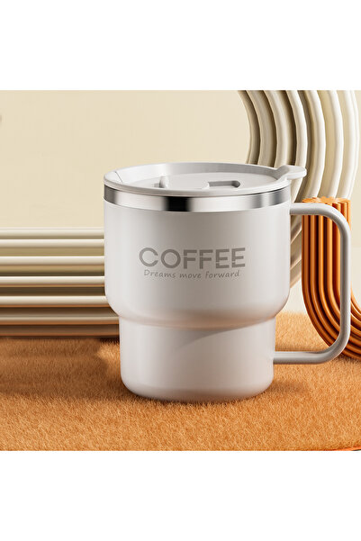 Choice1 400ml White 1pc 304 Stainless Steel Double Wall Insulated Coffee Cup ...