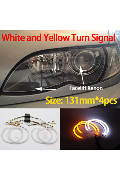 Choice4 مجموعة مصابيح أمامية LED بيضاء مع عدسات LCI وحلقات هالو أنجل آيز ديمو...