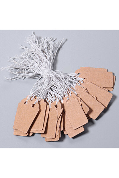 Choice1 kraft 100Pcs Jewelry String Cord Price Tags Rectangle White Blank Lab...