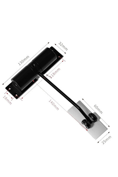 Choice3 Round-Black 30kg Adjustable Tension Door Closer Automatic Safety Spri...