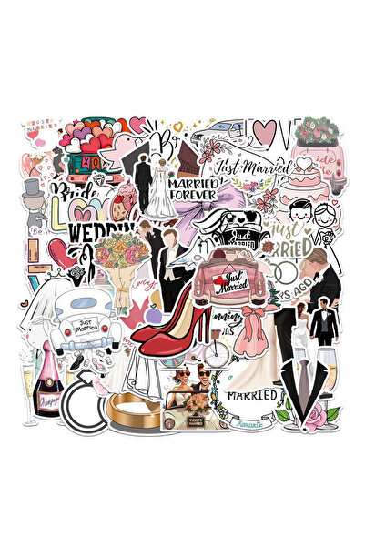 Choice 50Pcs 50Pcs Wedding Stickers Bride Just Married DIY Stickers Scrapbook...