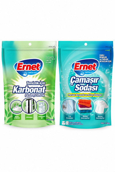 Ernet Temizlik için Karbonat 1500 G + Çamaşır Sodası 2 kg