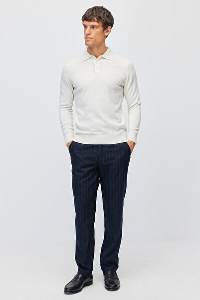 PAULMARK Men's Pinstripe Fabric Trousers