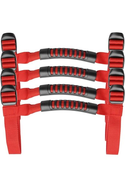 Choice5 Red 4x Roll Bar Grab Handles Grip Handle Fits For 1995-2021 Jeep Wran...
