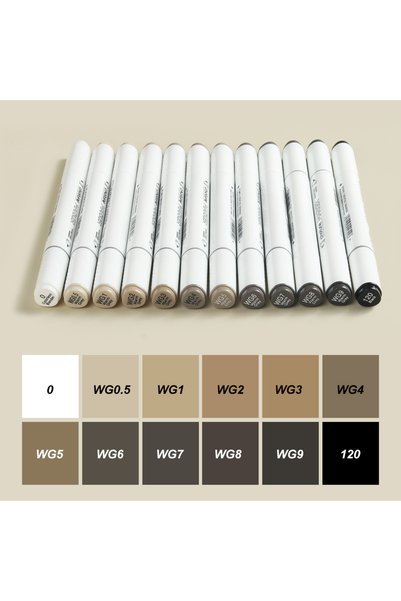 Choice 12Color Warm Grey THOTUNE 12 Colors Warm Grey Cool Grey Color Dual Hea...