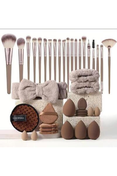 Choice1 coffee 40pcs 40 Pcs Beauty Makeup Tool Combo Set Face Wash Makeup Puf...