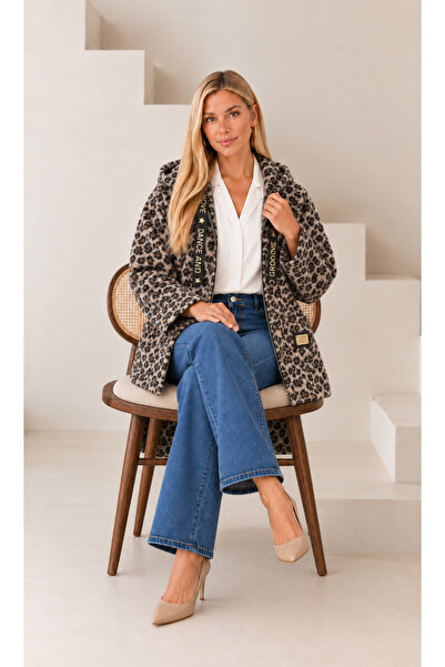 Butik Nilyam Γυναικείο παλτό ζακέτα με γιακά μεγάλου μεγέθους Midi με κουκούλ...