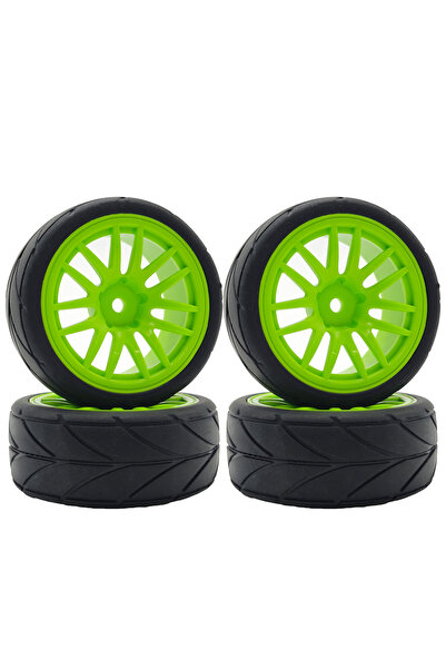 choice2 4pcs green 1/10 RC Racing Tires & Wheel Rims Hub 12mm Hex for 1:10 RC...