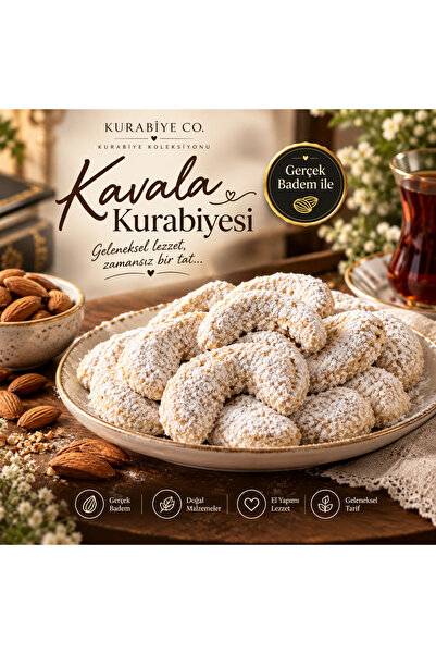 Kavala Kurabiyesi 150 Gr | Bademli Geleneksel Türk Kurabiyesi | Çay Kahve Yanı Kurabiye