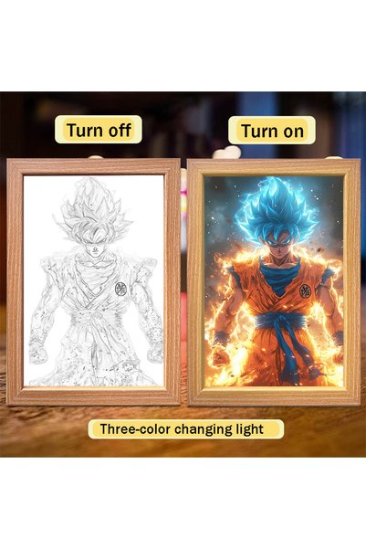 choice2 Bandai Goku 07 Anime Character Dragon Pearl Lamp Painting Photo Frame...