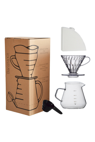 Choice TS10B Pour Over Coffee Dripper Set 600ml Glass Server V02 Funnel Drip ...
