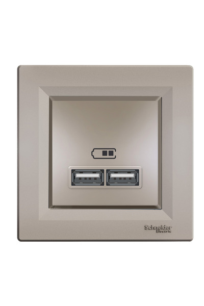 Schneider Electric Schneider Asfora Plus Bronz USB Şarj Prizi 2.1A Type A Çer...