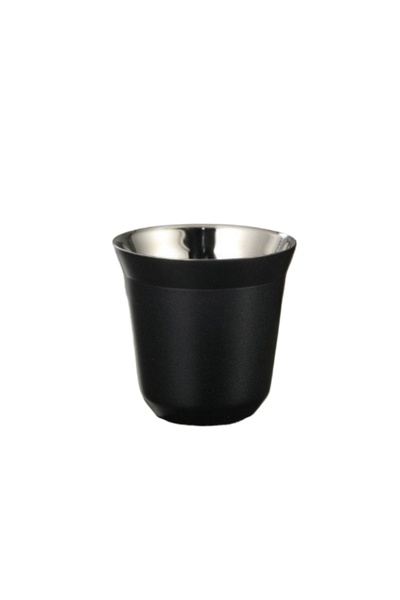 Choice 80ml Black Summer New Simple Flat Bottom Cup Stainless Steel Double-la...