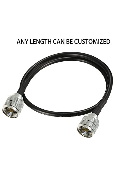 Choice7 كابل محوري RF RG58 بطول 2 متر، موصل ذكر UHF إلى ذكر UHF PL259، هوائي ...