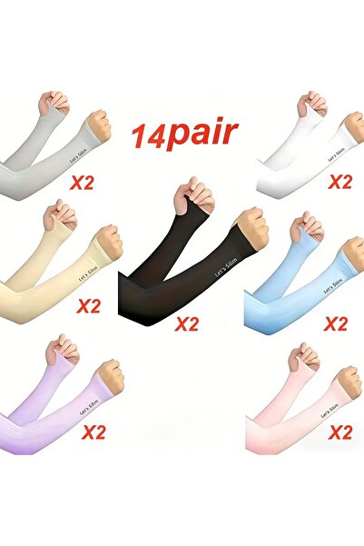 Choice3 One Size 14Pairs 7 Pairs Sun And Shade Arm Covers, Arm Guards, Fashio...