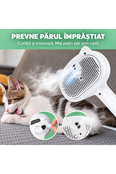 miraza Perie cu Abur pentru Animale de Companie 4 in 1, Indeparteaza Parul,Curatare, USB-C