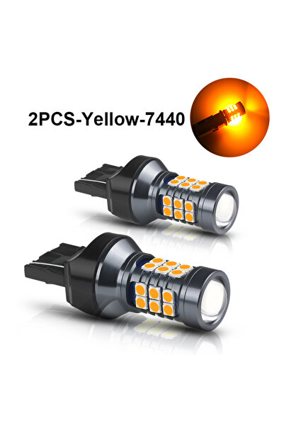 Choice4 2PCS-Yellow-7440 NLpearl 2x T20 LED 7440 WY21W W21W Led Bulbs 7443 W2...