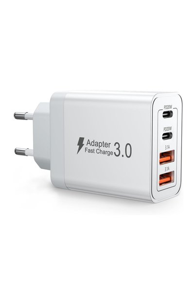 choice2 شاحن جداري متعدد المنافذ USB-C/USB-A للهواتف المحمولة بقابس أوروبي/بر...