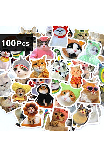 Choice4 100pcs(1 pack) 100/500/1000pcs Funny Cat Stickers Cartoon Cute Decals...