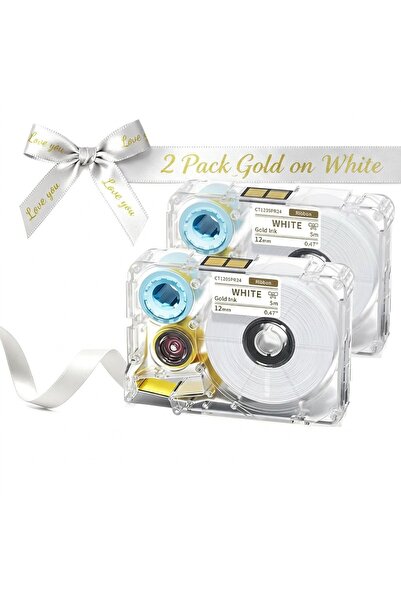 Choice5 12mm Gold on White Satin Fabric Ribbon Pattern Custom Made for Phomem...