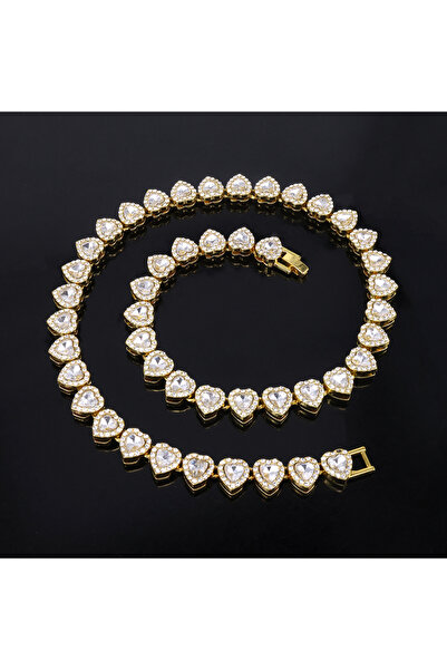 Choice Gold Color 45cm ZAKOL 45CM New Hip Hop Tennis Chain Bracelet Necklace ...