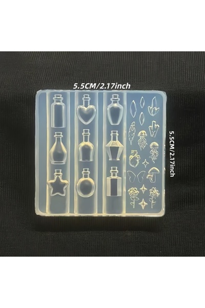 Choice PF-862 Transparent Silicone Nail Art Mold Vintage Glass Bottle Wishbon...