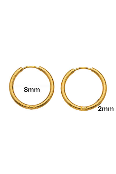 Choice3 Gold 8mm 10pcs Stainless Steel Huggie Hoop Earrings Small Hypoallerge...