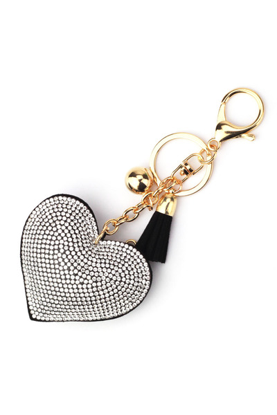Choice black Rhinestone Heart Finger Keychain Bling Crystal Strap Pendant for...