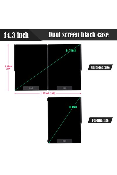 Choice Black 14.3-Inch Folding LCD Handwriting Writing Tablet with Split Scre...