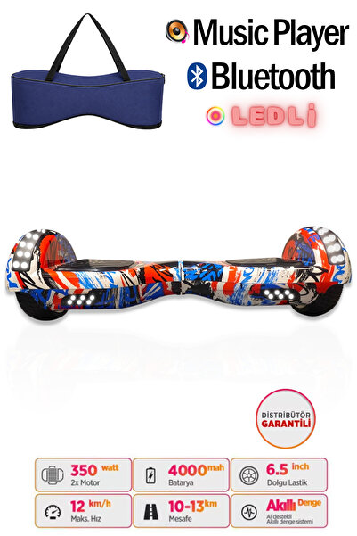 CityMate Elektrikli Kaykay Full Ledli Hoverboard Bluetooth Hoparlörlü 6.5 Inc...