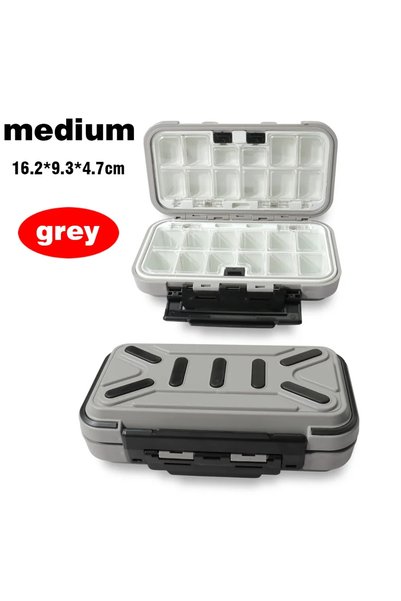 Choice M Grey 24 Grids Fishing Tackle Boxes Waterproof Storage Bait Hook Lure...
