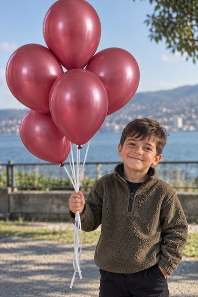 Parti dolabı Bordo Renk Metalik Balon 5 Li