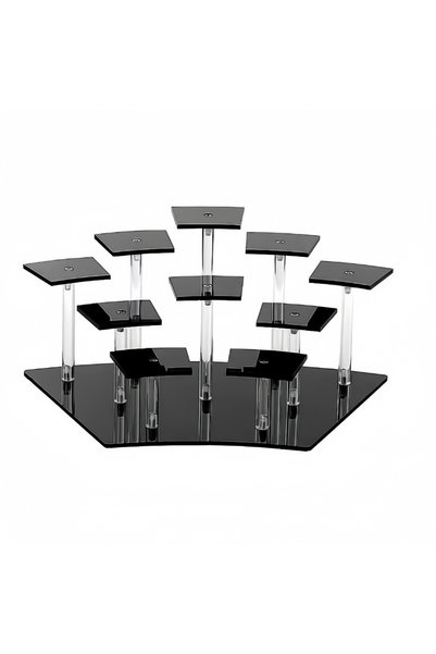 choice2 Black 10 Seats 8/10 Tier Acrylic Display Riser Shlef Layered Display ...