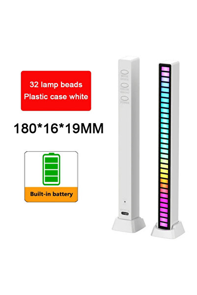 Choice 32LED White Battery RGB LED Strip Light Music Sound Control Pickup Rhy...