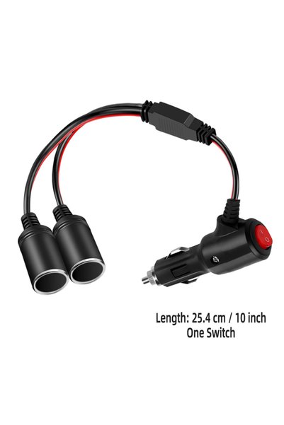 choice2 1pc 12V 24V 1 to 2 Car Cigarette Lighter 16AWG 1 to 2 Car Cigarette L...