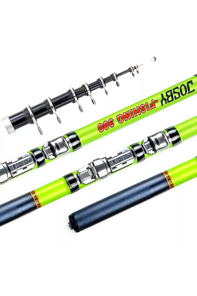 Choice11 2.4M Green JOSBY Carbon Fiber Spinning Fishing Rod Telescopic Mini P...
