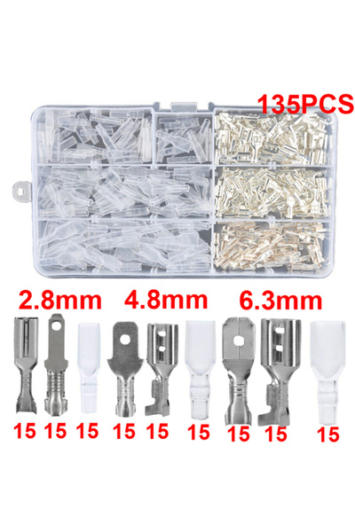 Choice4 135PCS Sliver Male Female Wire Box Insulated Cable Macho Connector 2....